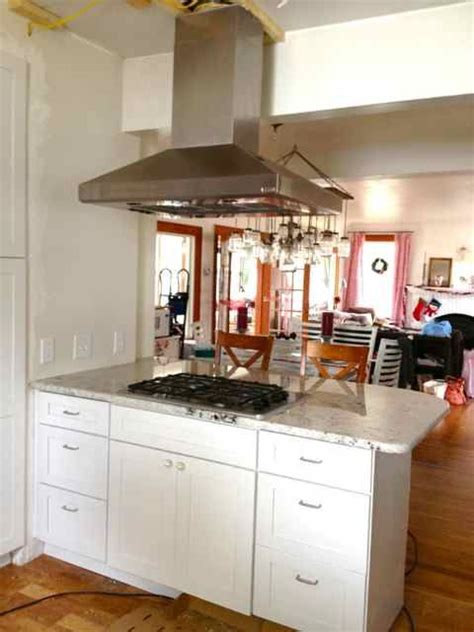 36 inch island range hood 700 cfm ceiling mount hood stainless steel stove vent hood with tempered glass, push button controls, mesh filters. Installing an island hood vent | Kitchen island vent ...
