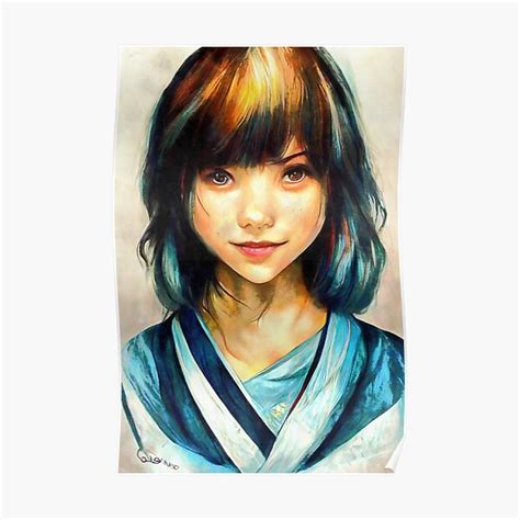 Cute Anime Girl Poster For Sale By Simplyscene Redbubble