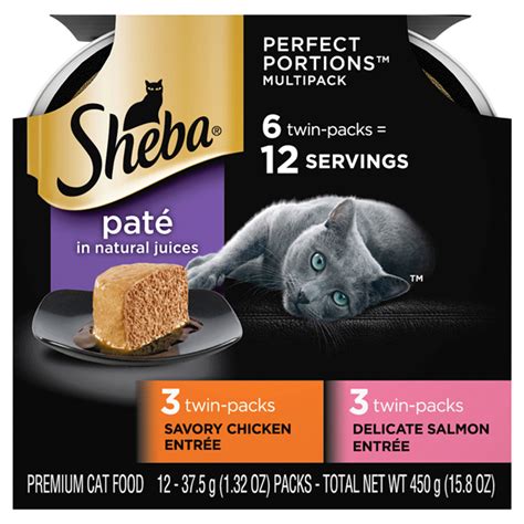 Sheba Wet Cat Food Pate Variety Pack Savory Chicken And Delicate Salmon Entrees 6 26 Oz