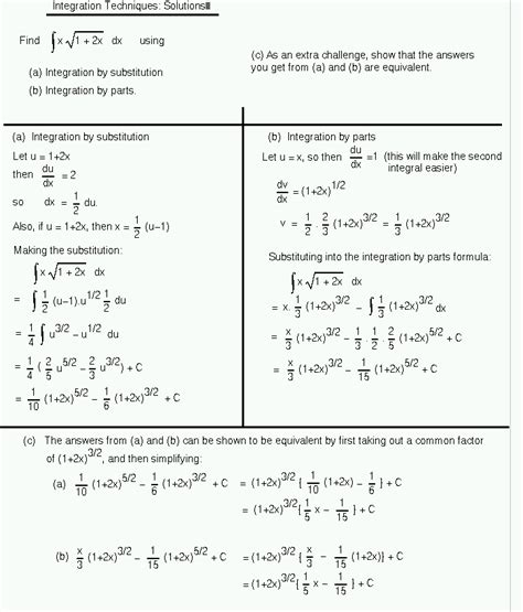 A constant rule, a power rule, Simple Integration Worksheet / Math Exercises Math ...