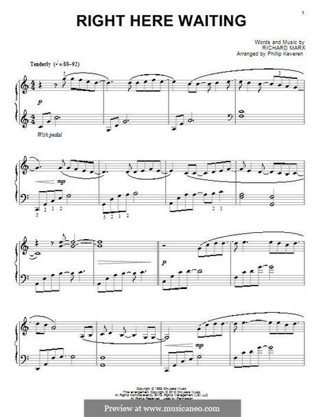 Right Here Waiting By R Marx Right Here Waiting Piano Music Music Tabs