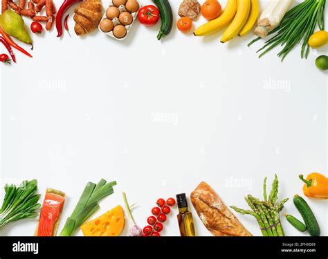 Healthy Food Background Different Fruits And Vegetables Top View