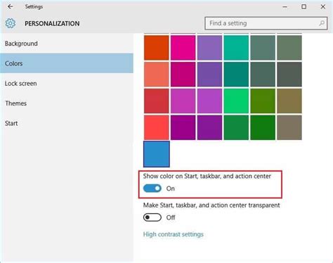 Change Windows 10 Taskbar Colour