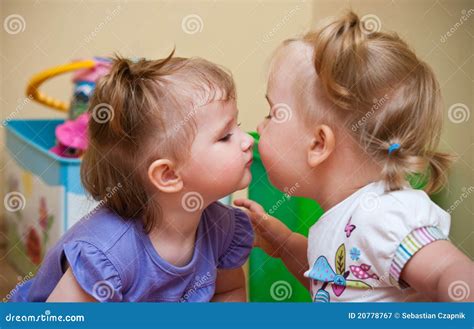 Two Little Girls Kissing Royalty Free Stock Photography Image 20778767