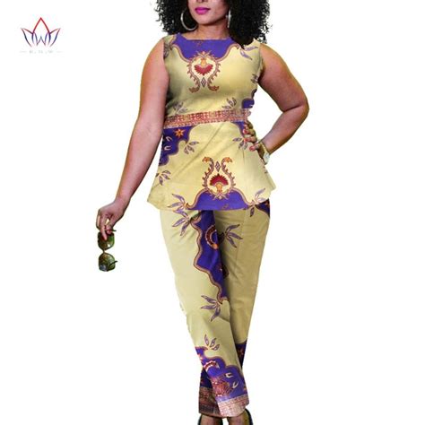 2019 Summer African Pants Suit Women O Neck Ladies Suits Two Pieces Women African Clothing Long