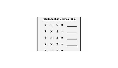 multiplication 7 worksheet printable