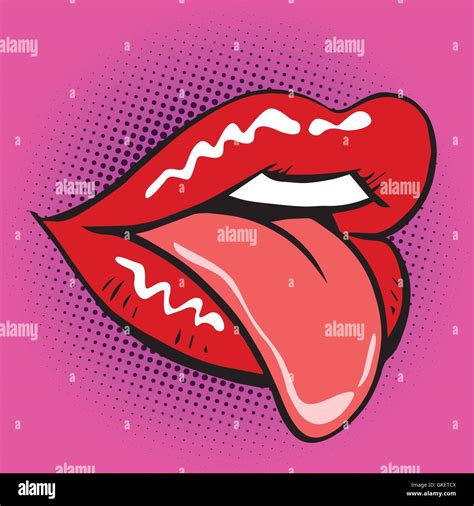 Lips Tongue Pop Art Retro Stock Vector Image Art Alamy