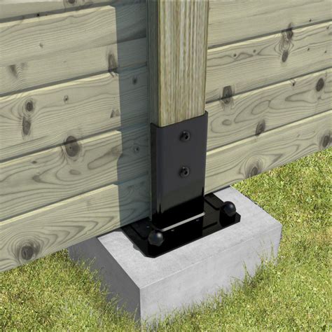 Support galvanise à fixer dimensions : Support Poteau 7X7 Bricomarche / Pied de poteau en âme à ...
