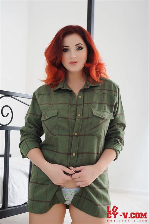 Lucy V Teasing On The Bed In Her Green Shirt 64389