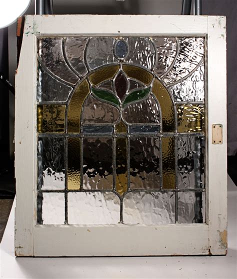 Beautiful Antique Art Nouveau American Stained Glass Window Matching