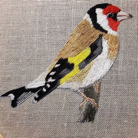 Image Result For Embroidered Goldfinch Bird Embroidery Bird