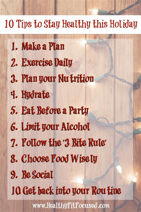 Healthy Fit And Focused 10 Tips To Stay Healthy This Holiday