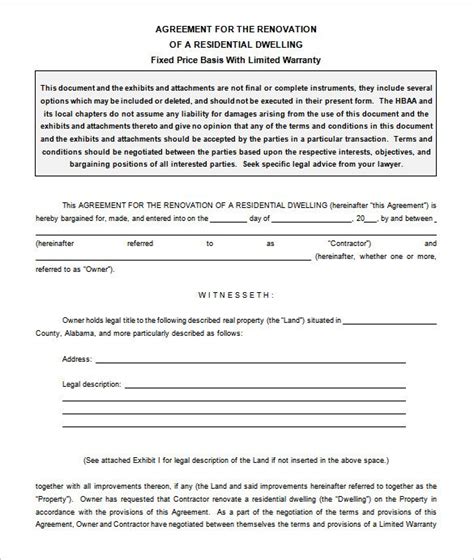 Home improvement is the repairing, remodeling, altering, converting, modernizing or adding to residential property. 13+ Renovation Contract Templates - Docs, Pages, Word ...