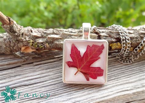 Real Leaf Jewelry Pressed Leaves Art Leaf Resin Necklace Dried