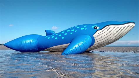 Classic 1990s Inflatable Blue Whale Ride On Replica By Horseplay Toys