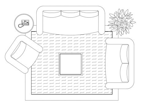 Simple Sofa Set And Drawing Room Furniture Blocks Cad Drawing Details