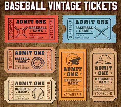 baseball ticket templates  ai word pages psd