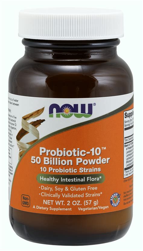 Now Supplements Probiotic 10 Powder 50 Billion With 10 Probiotic