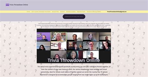 Trivia Throwdown Online The Virtual Events Group
