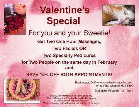 Valentines Specials All Month Spavalentines Specials Spa Specials