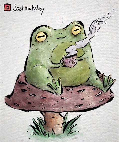 Cottagecore Aesthetic Frog Drawing - pic-connect