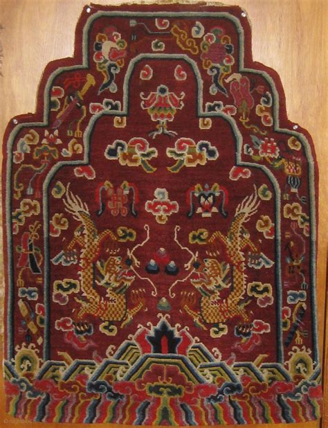 Rare Antique Tibetan Throne Back Cover Early 20th Century In Pristine