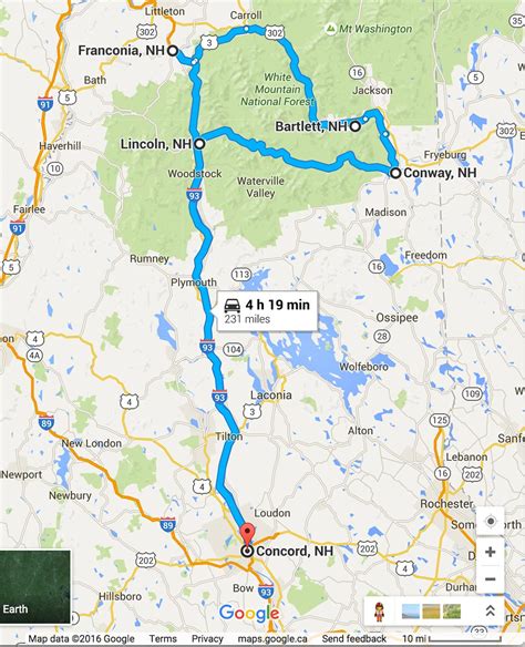 Road Trip Planner For The White Mountain National Forest