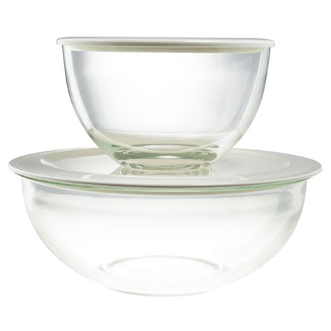 Morningsave Decor Set Of 2 Glass Bowls With Vented Lids