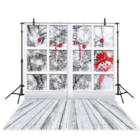 Greendecor Polyster 5x7ft White Snowman Christmas Photography Backdrops