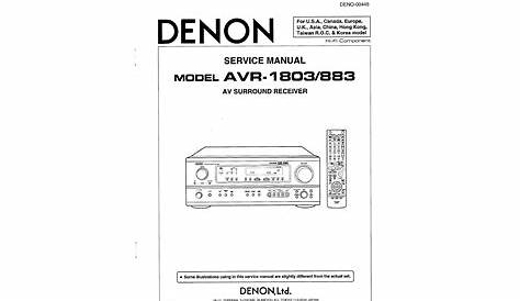 Service Manual for DENON AVR-1803 - Download