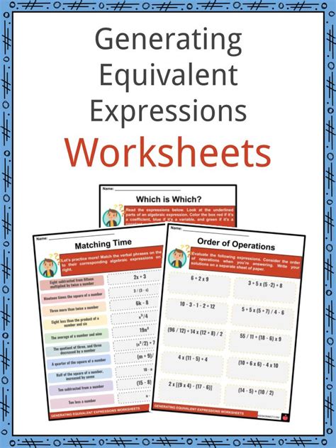 29 Equivalent Expressions Worksheet 6th Grade - Worksheet Information