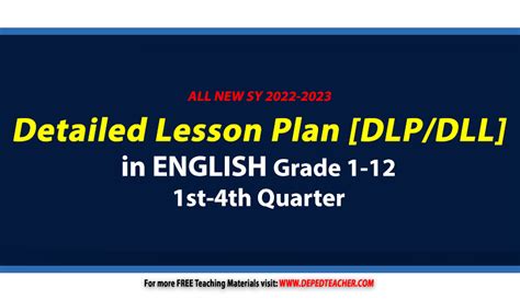 DepEd ENGLISH Detailed Lesson Plan DLP DLL Q Q Grades SY 56112 Hot