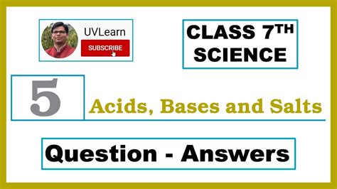 Class 7th Science Chapter 5 Acids Bases And Salts Question Answers