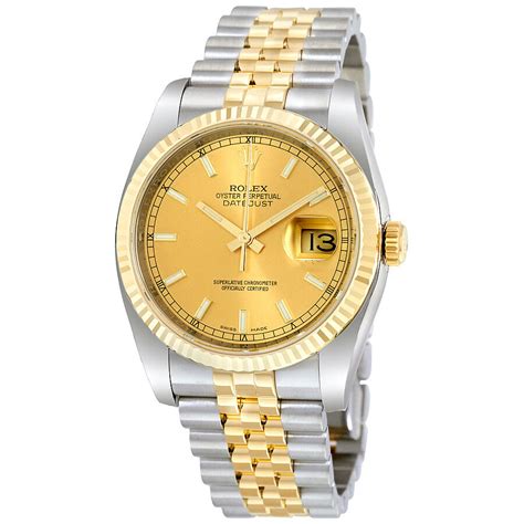 Rolex watches are crafted from the finest raw materials and assembled with scrupulous attention to detail. Rolex Datejust Champagne Index Jubilee Bracelet Two Tone ...
