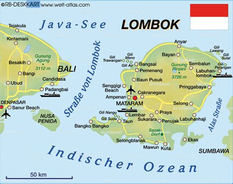 Map Of Lombok Island In Indonesia Welt Atlasde