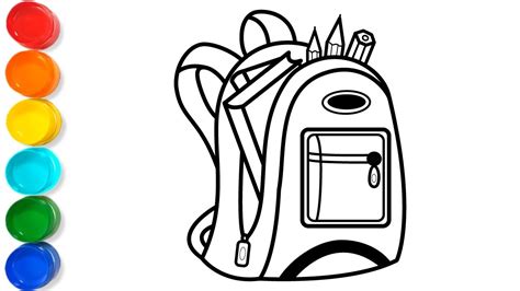 How To Draw A School Bag School Bag Drawing And Coloring Pages For