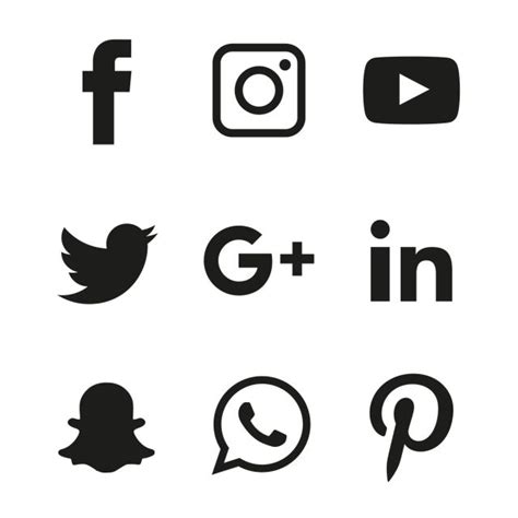 Social Media Black Icons Set Social Clipart Social Icons Black Icons