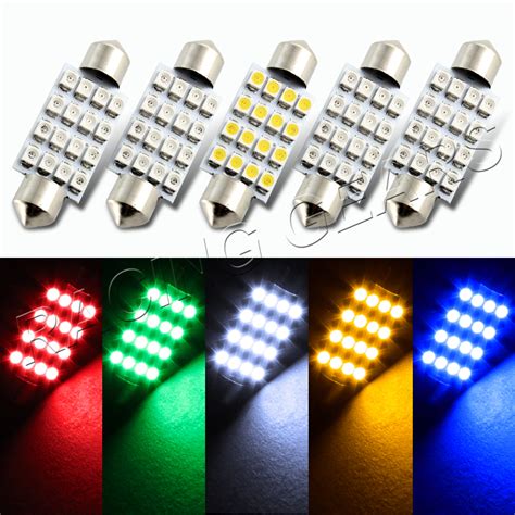 Buy 6x 41mm 16 Smd White Led Panel Interior Replacement Dome Light Lamp