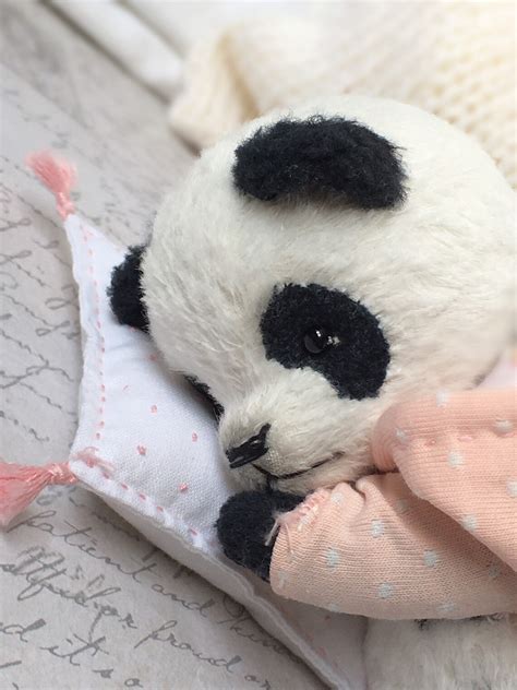 Handmade Panda Teddy Bear Miniature Panda Toy Artist Teddy Etsy