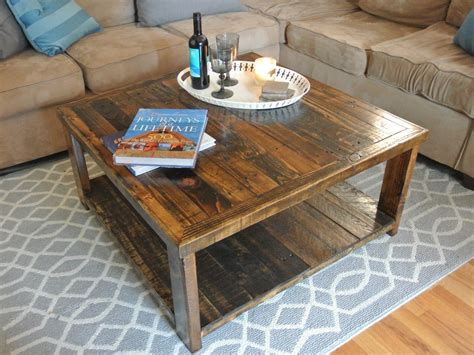 Rustic Reclaimed Pallet Wood Coffee Table Chic Living Room