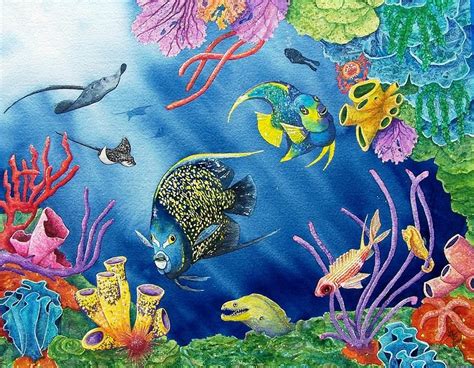Underwater Coral Reef Acrylic Google Search Ocean Art Underwater