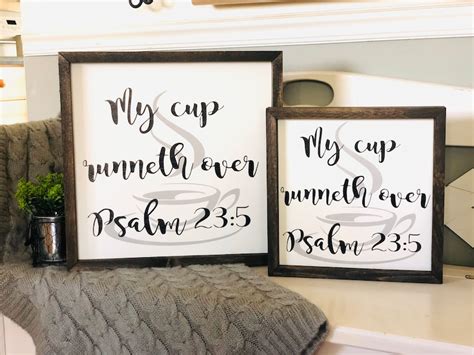 My Cup Runneth Over Sign Coffee Area Sign Coffee Decor Etsy