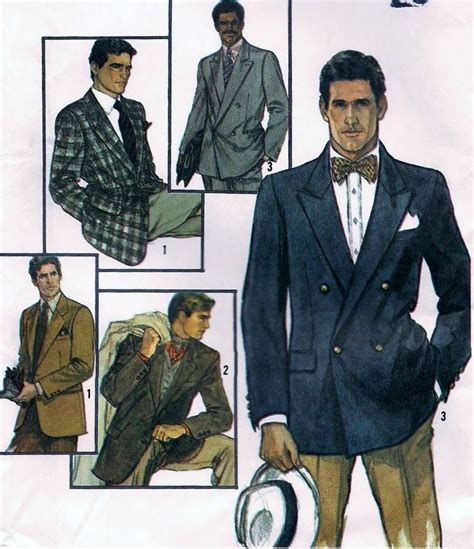 Vintage Mens Simplicity Connoisseur Suit Jacket Pattern 6667 Size 44
