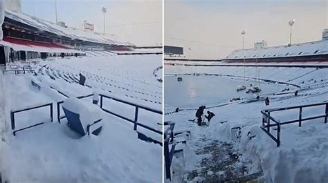 Buffalo Bills Stadium Still Covered In Snow Hours Before Kickoff