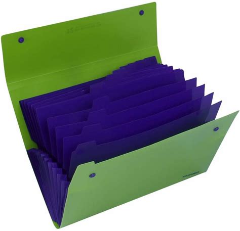 Tranbo Plastic 12 Pockets Expanding File Folder With