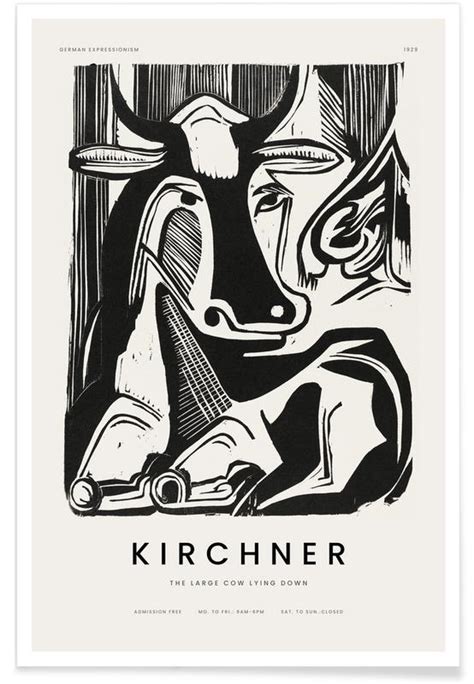 Kirchner The Large Cow Lying Down Poster JUNIQE