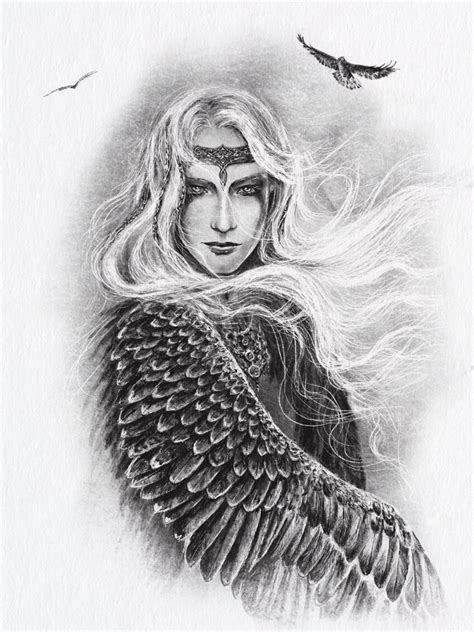 Freya Freyja Norse Goddess Of Love And War Beauty And Witchcraft Viking Goddess Graphic Art