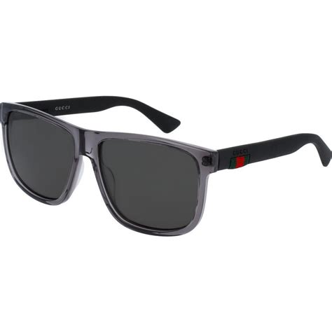 The Mens Matte Black Rectangular Sunglasses From Gucci Utilize An