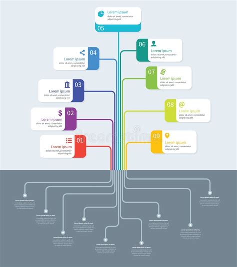 Tree Process Mindmap Vector Infographics Stock Vector Illustration Of