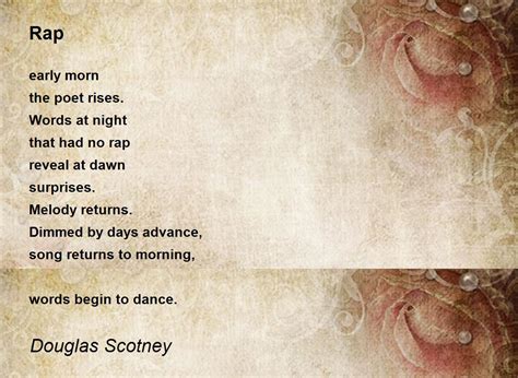 Rap Rap Poem By Douglas Scotney